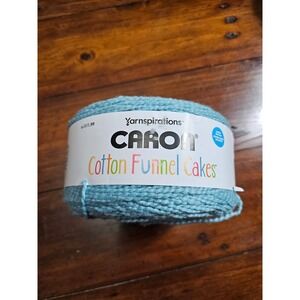 Caron Cotton Funnel Cakes Yarn Cerulean Medium Weight 4 8.8 oz 425 yds